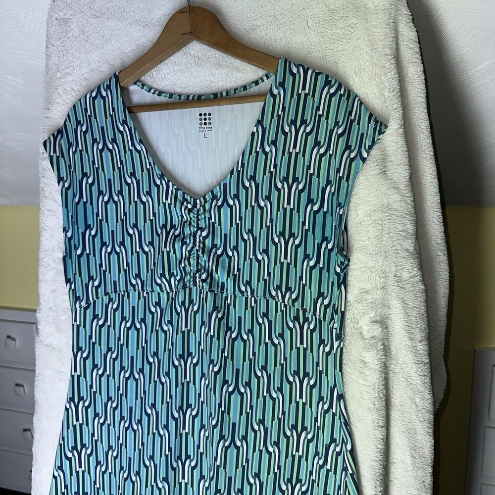 Title Nine Dress L Blue Green‎ Diamalete Stretch Hiking Athleisure Performance - Picture 3 of 8